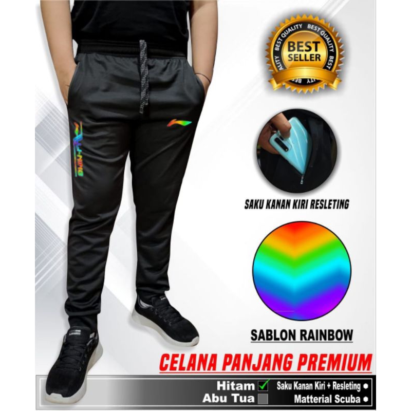 Celana Joger Pants Panjang Pria Wanita Celana Training Celana Running Lari Badminton Jumbo L - XXL S