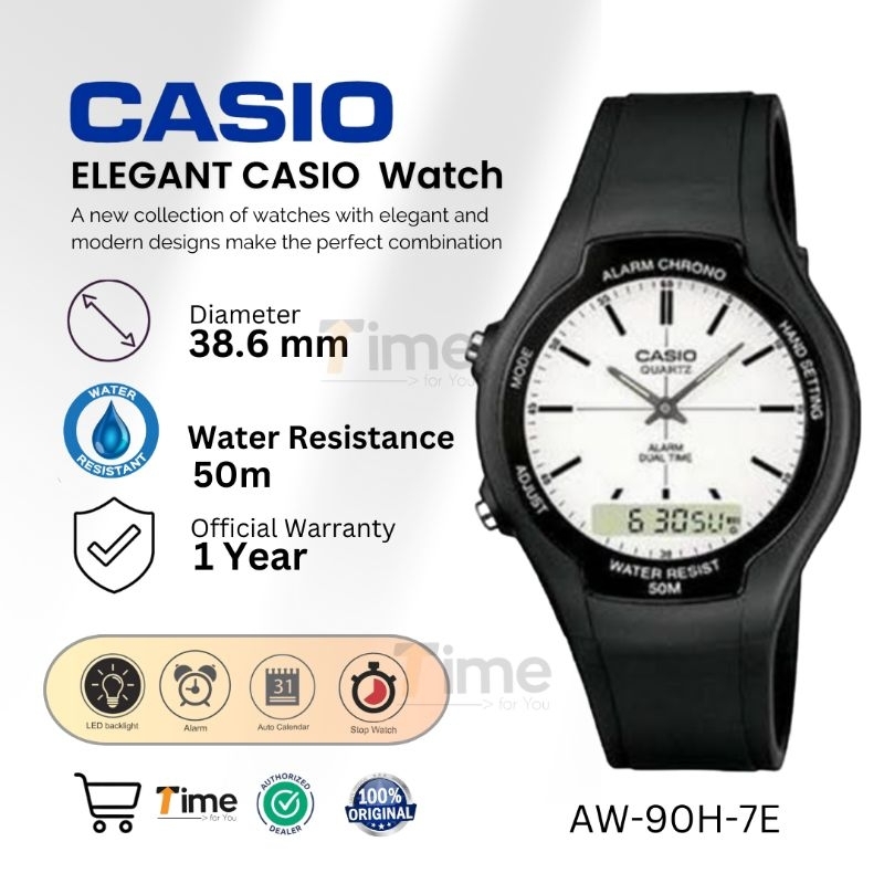 Jam Tangan Casio AW-90H-7E Digital Analog Original