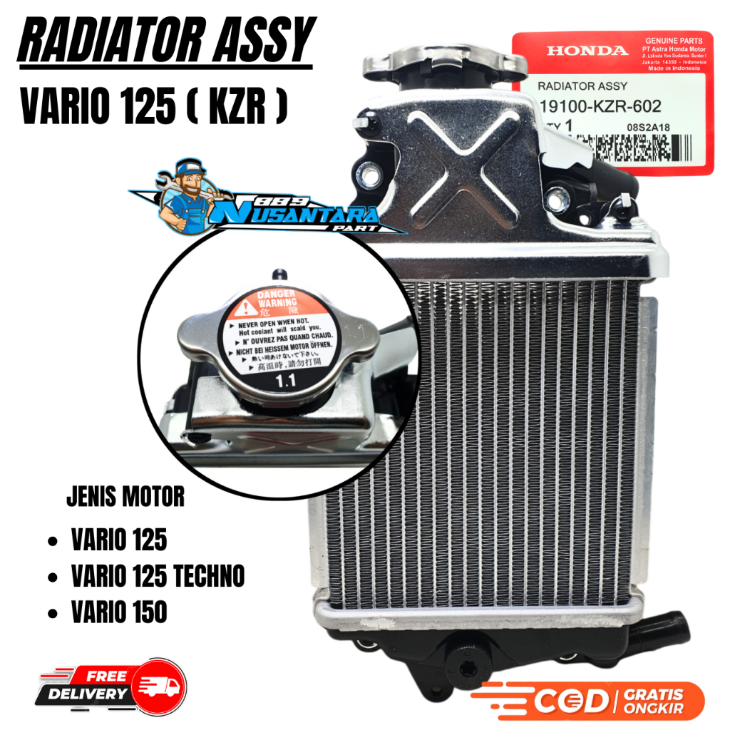 RADIATOR COOLANT ASSY HONDA VARIO 125 / VARIO 125 TECHNO / VARIO 150 / VARIO 125 F1