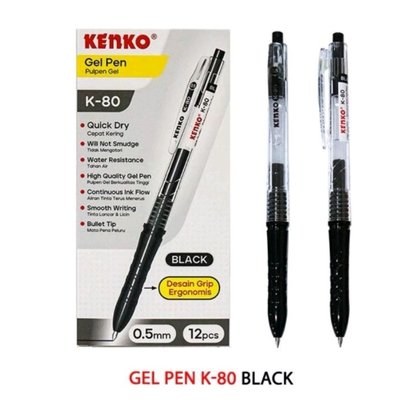 

Pulpen Gell Kenko K-80 Retractable ( 1pak/12pcs )