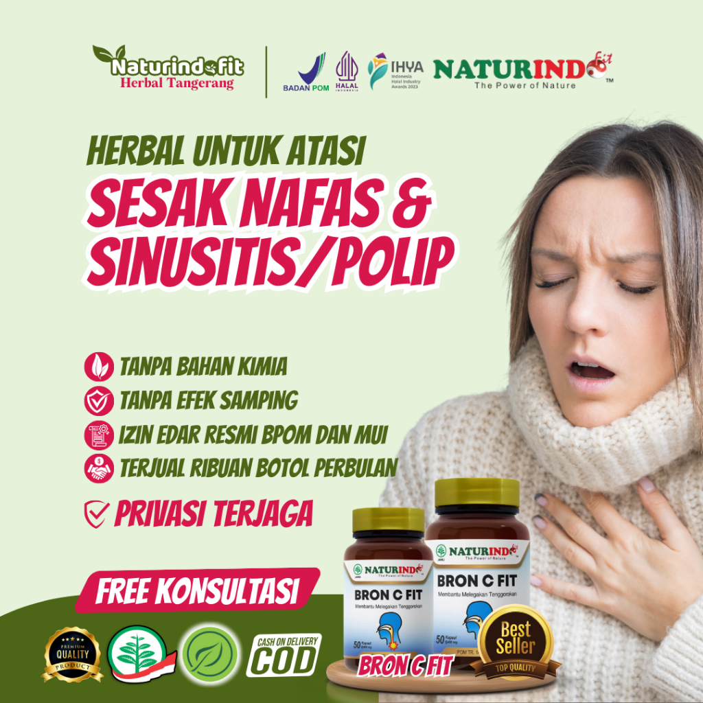Obat Flu sinusitis sesak nafas Naturindo Bron C fit