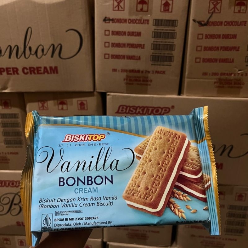 

Biskitop bon bon 200 gram 1 dus isi 21 pcs
