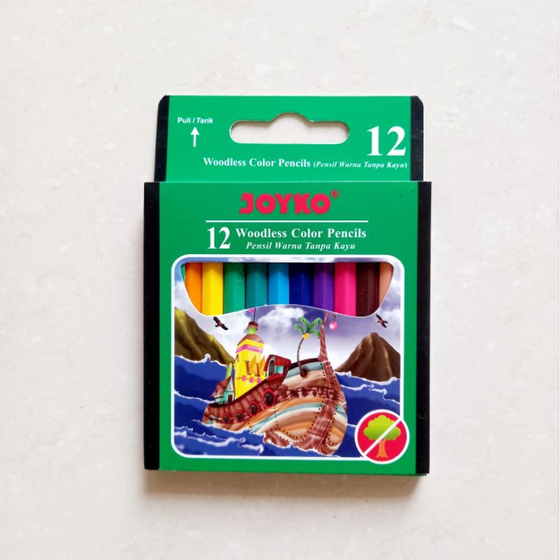 

[ MURAH ] Pensil Warna Color Pencil 12 Warna Nonwood Joyko CP-107 Pendek