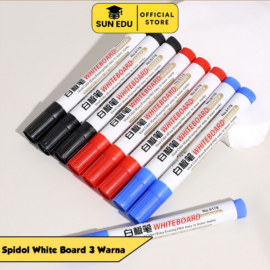 

10 PCS Spidol whiteboard marker import murah/ Sepidol papan tulis 3 warna