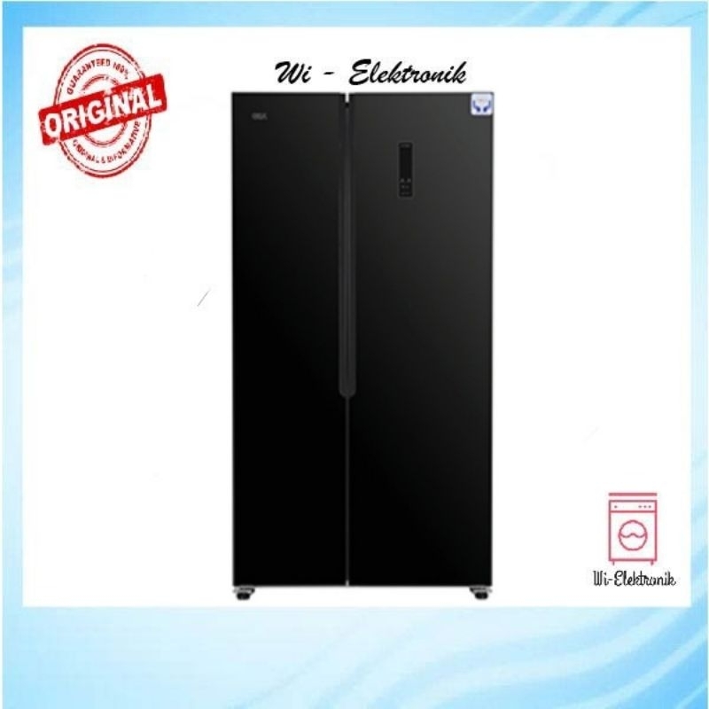 Kulkas 2 Pintu Side By Side GEA G2D 472 BLACK GLASS Kulkas 2Pintu Side By Side GEA G2D 472 Kulkas Si