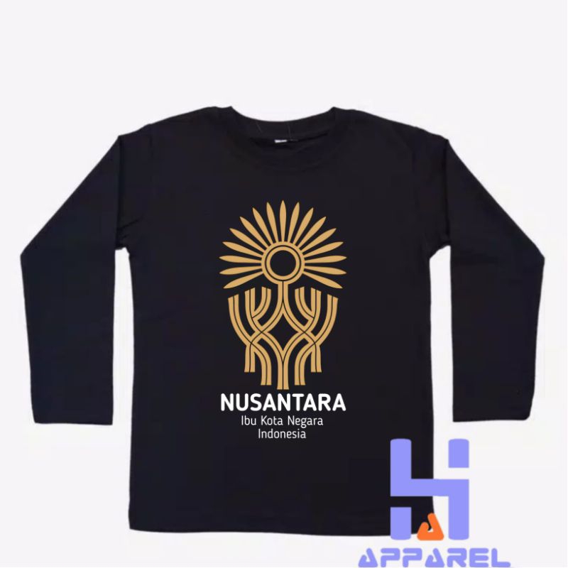 BAJU ANAK KAOS ANAK IKN NUSANTARA IBU KOTA NEGARA INDONESIA LENGAN PANJANG