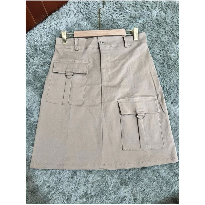 Rok Cargo Pendek Wanita~Skirt Cargo Stretch~Rok Pendek Kekinian Terlaris