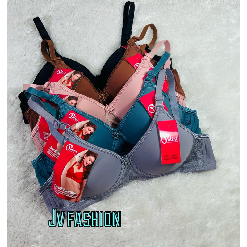 Bra Wanita Dewasa Busa Tipis Non Kawat Kombinasi Emboss Kait 3