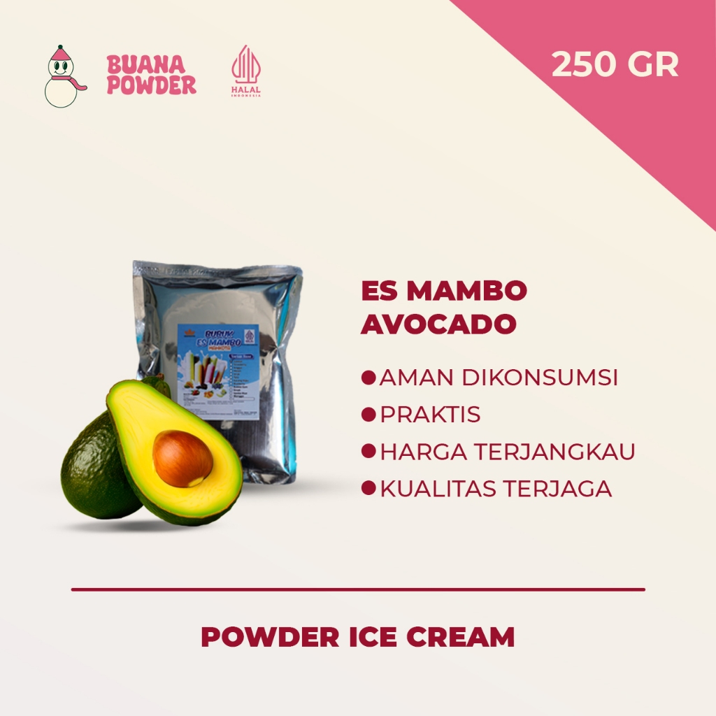 

BUANAPOWDER - BUBUK ES MAMBO AVOCADO / ES LILIN MAHKOTA 250 gr