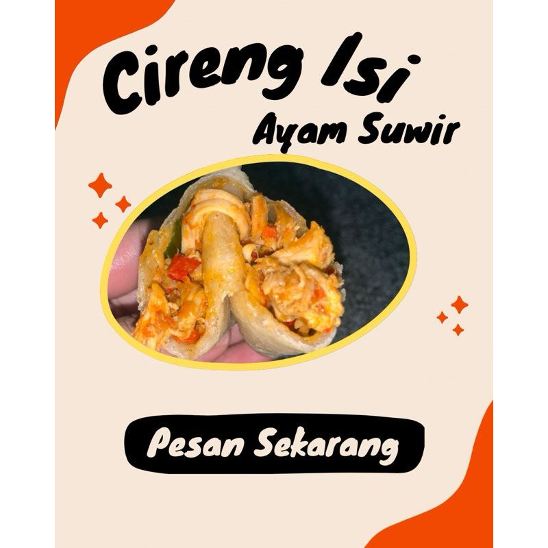 

Cireng isi ayam suwir pedas kecil