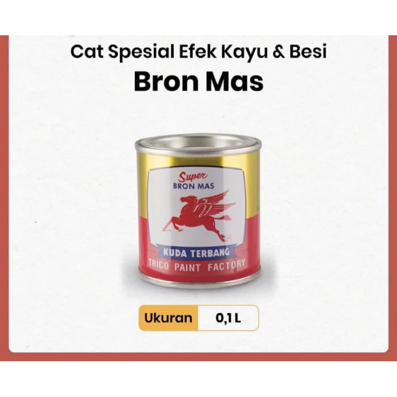 Cat Kuda Terbang Bronze EMAS 100ML - Cat Kayu & Besi