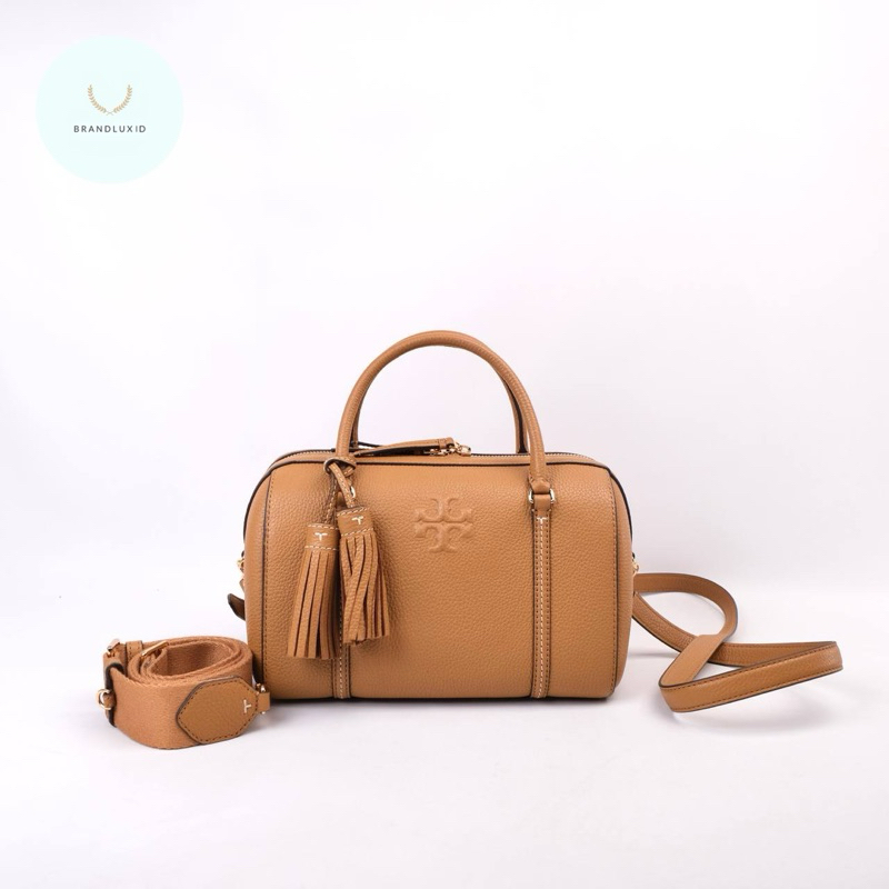 Tory Burch TB Thea Small Leather Satchel Crossbody in Tiramisu