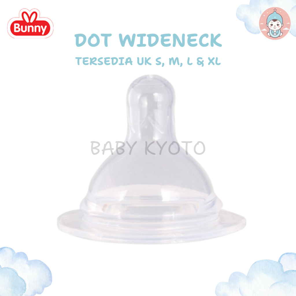 BK Lusty Bunny Dot Bayi Wideneck Baby Nipple Perilstatlic Sillicone Anti-Colic Ecer isi 1 BPA Free