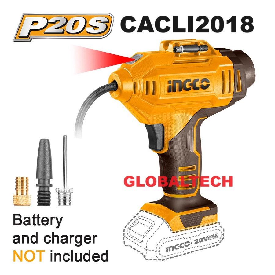 INGCO CACLI2018 KOMPRESOR CORDLESS 20V 150PSI + LAMPU POMPA BAN MOBIL MINI KOMPRESOR