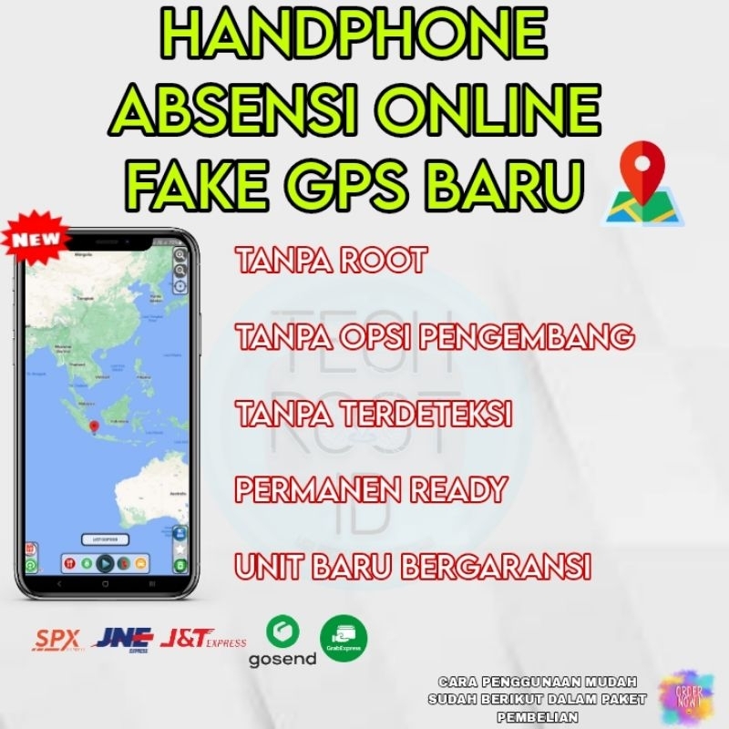 HANDPHONE ABSENSI ONLINE DAN OJOL FAKE GPS BARU