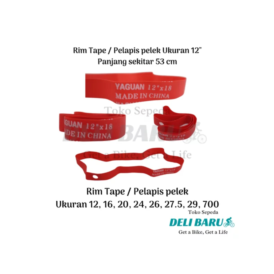 Rims Tape pelapis ban dalam pelek rim velg sepeda ukuran 24
