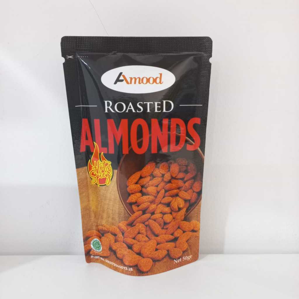 

Amood Roasted Almond Hot and Spicy 50 Gram Kacang Almond Panggang