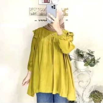 Aryani Blouse,Atasan Wanita Kekinian bahan Cringcle airflow