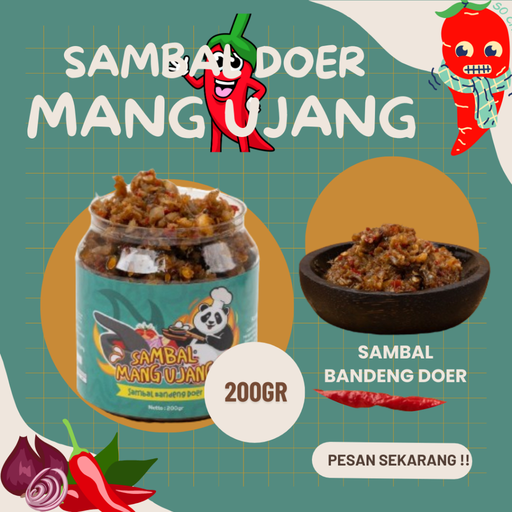 

SAMBAL DOER MANG UJANG 4 VARIAN : Sambal cumi doer, sambal ayam doer, sambel bandeng doer, sambal teri pedas manis