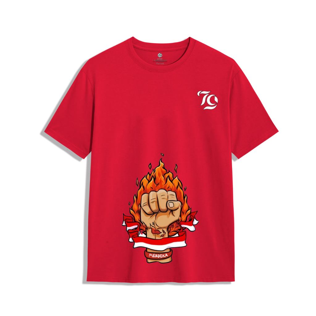 Kaos Tangan Bendera Api Merah Putih - Baju Atasan Pria Wanita Fashion Indonesia - Kaos 17 Agustusan