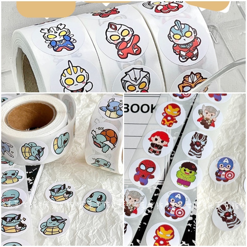 

[ORGM] ULTRAMAN SUPERHERO POKEMON | Sticker Roll Lucu isi 500pc Sticker Dekorasi Sticker Penilaian Goodiebag Souvenir