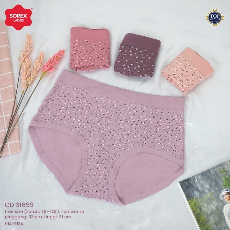 Celana Dalam Wanita Fashion Cd Sorex Motif Bunga Big Size Jumbo Extra Besar Katun