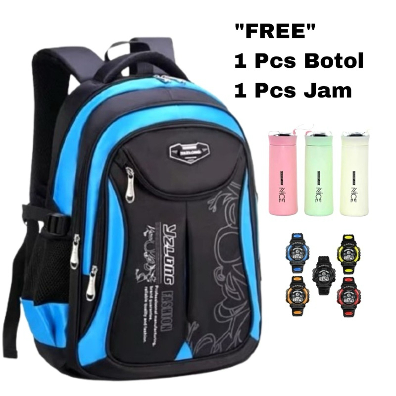 Ransel Kerja Awet Korea Style Casual Sma Laptop Waterproof Bakpack Hitam Travelling Travel Bakpak Co