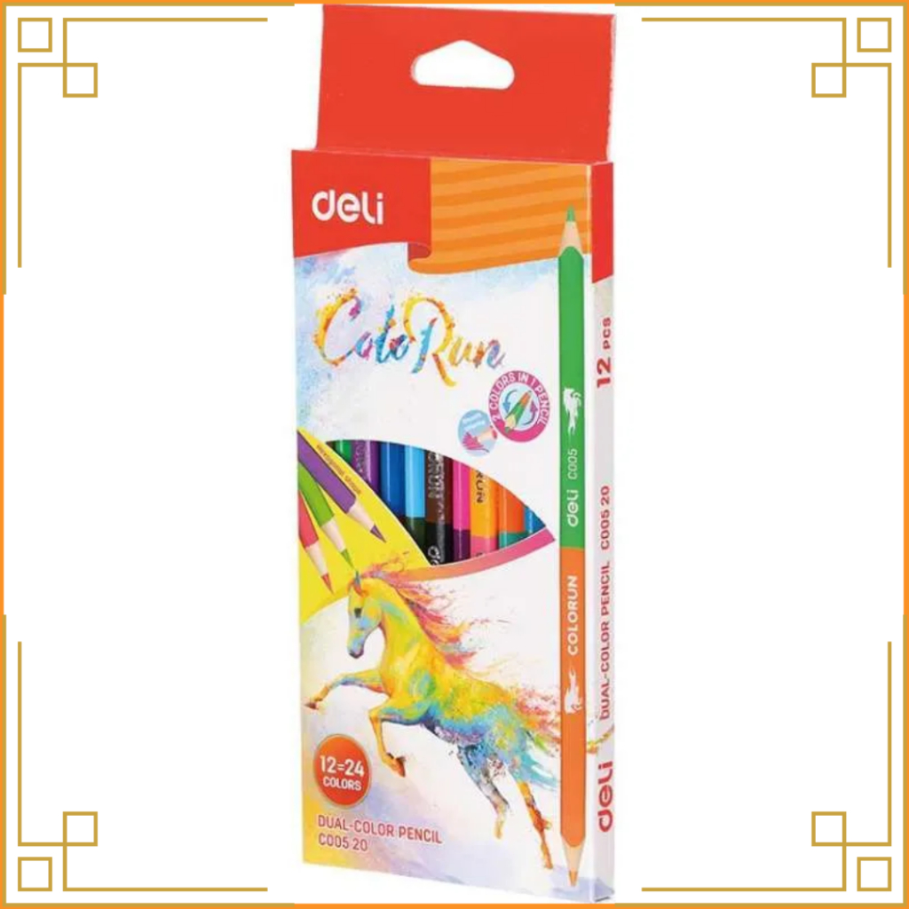 

DELI Pensil warna dual color C00520 12 = 24 color