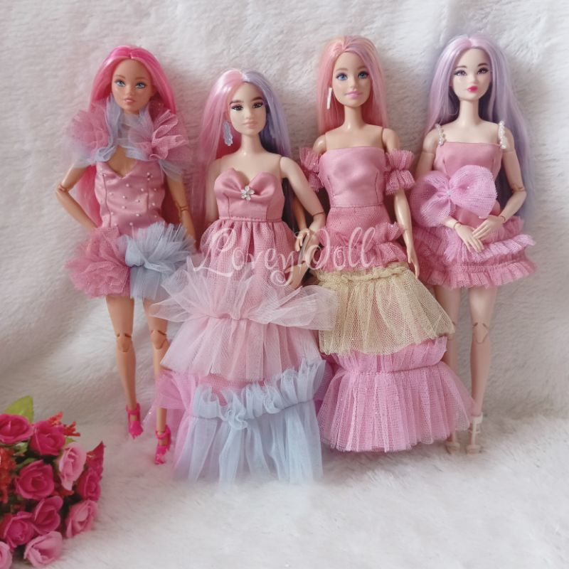 LoveyDoll Baju Boneka Barbie / Yuna Doll Tille tulle Dress