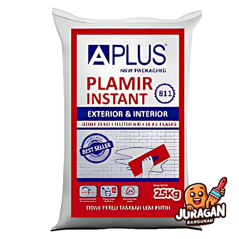 Plamir Instant APLUS 811 25kg | Plamir Tembok | Plamir Putih Interior Eksterior