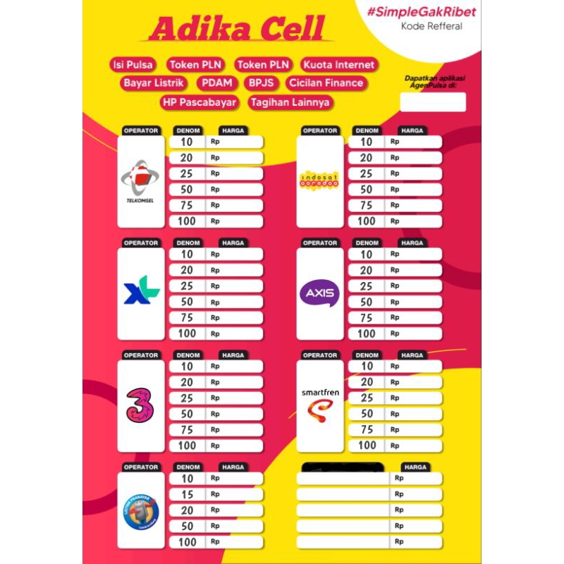 PULSA ALL OPERATOR & TOKEN LISTRIK. INDOSAT, TELKOMSEL, XL, AXIS, SMARTFREN, THREE & TOKEN LISTRIK
