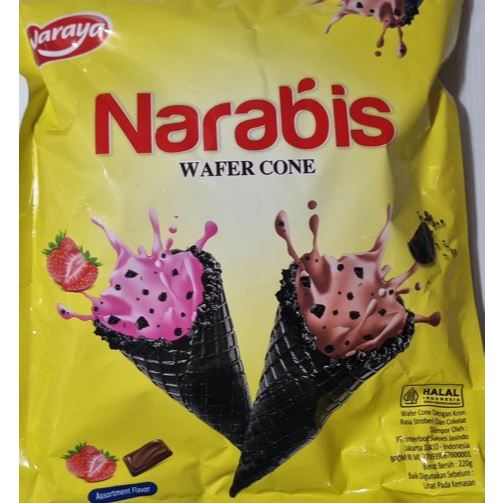 

Naraya Narabis Wafer Cone Coklat Stoberi Pak 220gr - BESAR