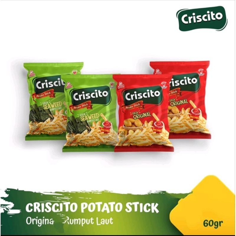 

Criscito Snack kentang stick Original / seaweed 60 gram