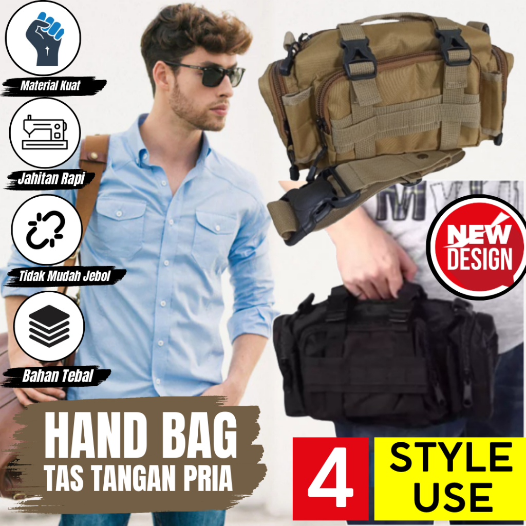 Slingbag Tas Pria Mini Travel 4 Model Use Style Tactical Waist Bag Jinjing Slempang Pinggang