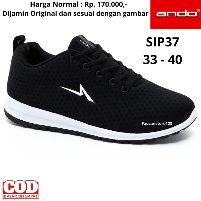 SEPATU SEKOLAH ANAK LAKI LAKI PEREMPUAN ANDO ORIGINAL HITAM PUTIH SD SMP SMA SEPATU ANDO ANAK LAKI L