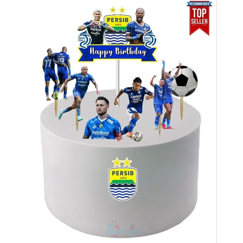 topper persib/happy birthday persib/hiasan kue karakter bola persib