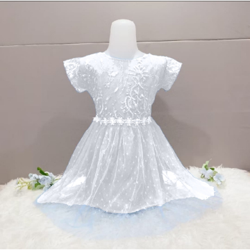 DRES BURKAT TUTU TANGAN RENDA ANAK PEREMPUAN 1 - 8 TAHUN // PUTIH // TERLARIS DAN TERMURAH