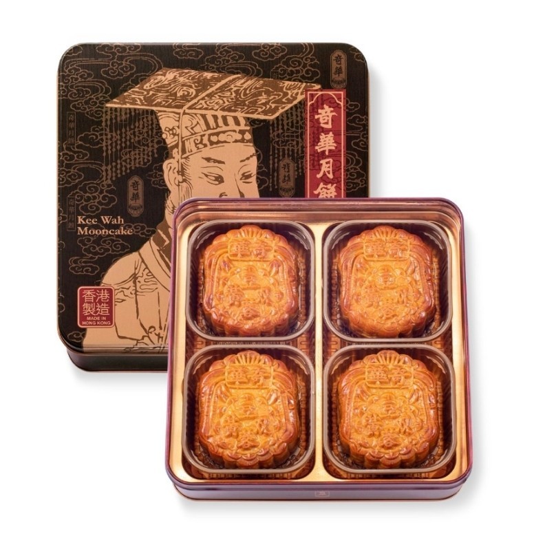 

(PO HK) Kee Wah KeeWah Hongkong Mung Bean Beans Kacang Hijau Mooncake isi 4 with 2 Egg Yolk Telur Bebek Kue Bulan Original NEW ARRIVAL