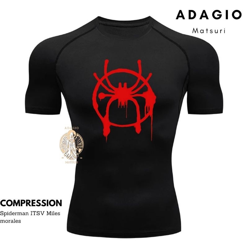 Baju Olahraga Kompresi Ketat Spiderman ITSV miles Morales/ Baju Spiderman/ Baju Olahraga Spiderman