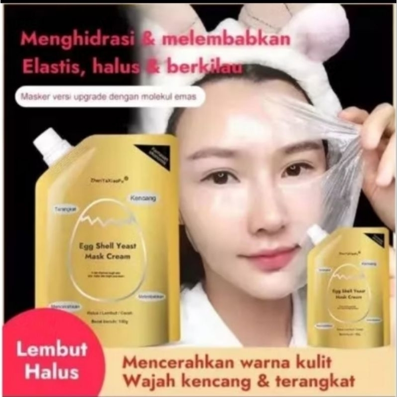 

Livi store bjm)Egg Shell Yeast Mask Cream Masker Wajah Telur Memutihkan Anti Jerawat Kusam