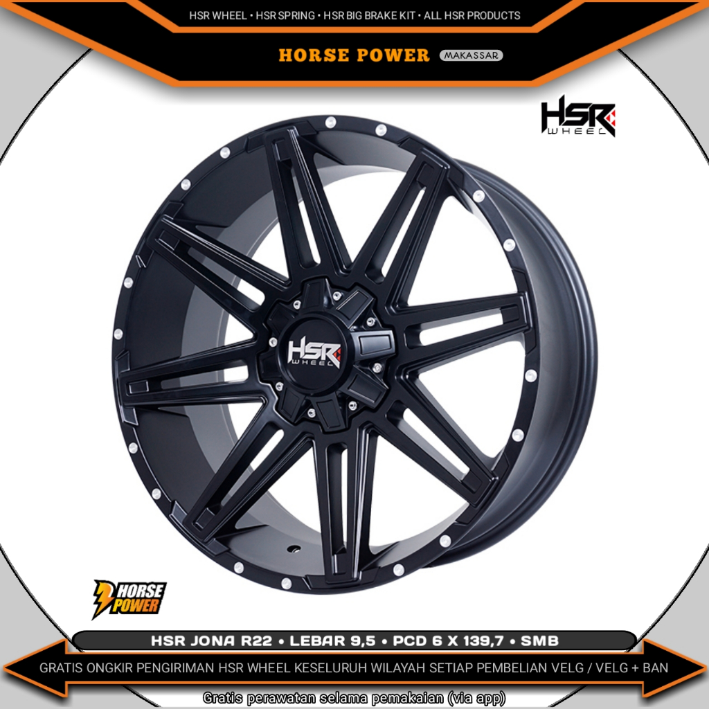 Velg R22 • Mobil 6 Baut Roda • Single Pcd 6 x 139,7 • Hsr Jona