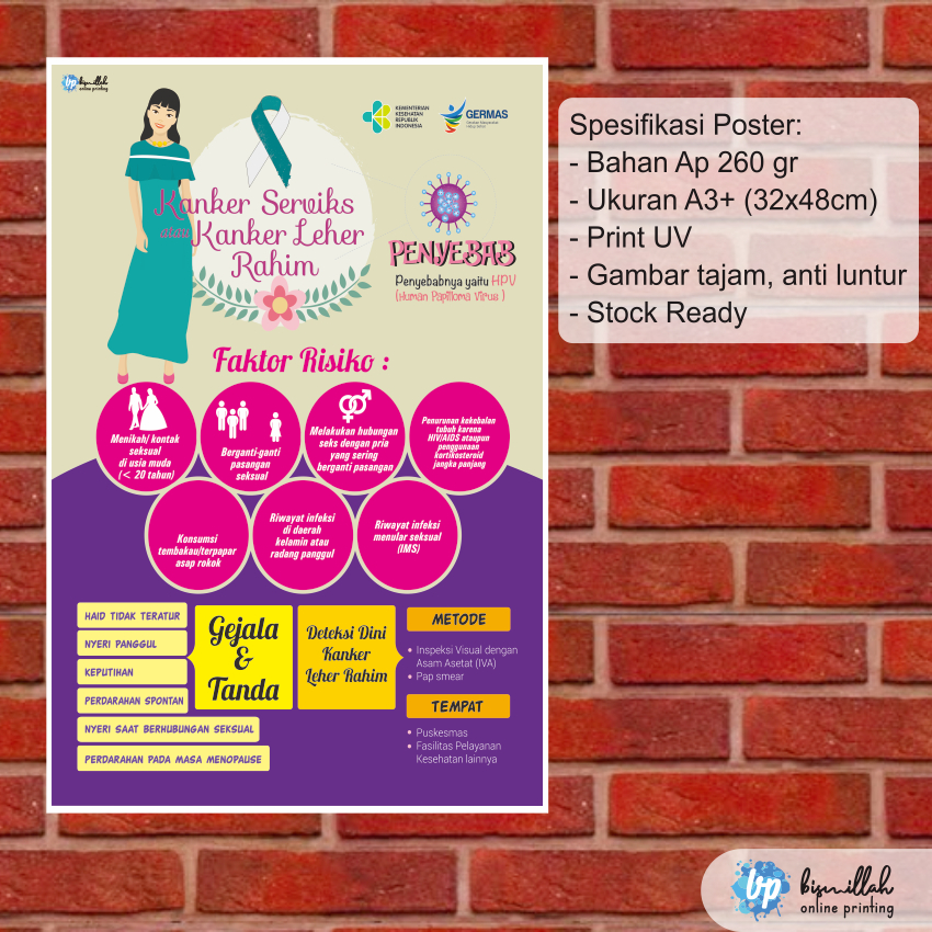 

Poster kesehatan kanker serviks leher rahim
