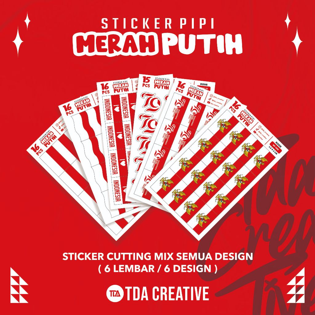 

Paket Sticker Pipi Kecil HUT RI Sticker Kemerdekaan Indonesia / Bendera Merah Putih / Pancasila / I Love Indonesia / Sticker Pipi kecil