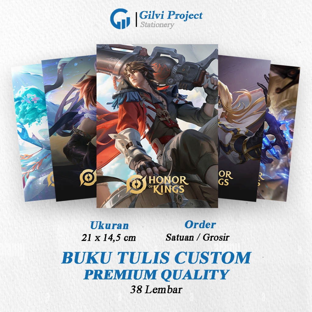 

Buku Tulis Sekolah Custom Tema HONOR OF KINGS Bergaris 38 Lembar 1 Pak Isi 5 Buku/ Buku Tulis Anime/ Buku Aesthetic/ Buku Catatan