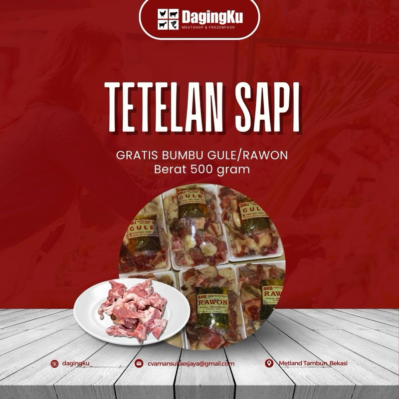

Tetelan Sapi Bagian Kepala/Daging Tetelan Free Bumbu Gule/Rawon/Soto 1Kg/Tetelan Kepala Sapi 1kg/Daging Tongseng 1kg