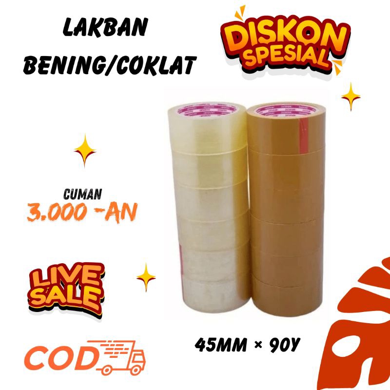 

Lakban Solasi Bening Coklat 90 Yard Selotip Murah Berkualitas