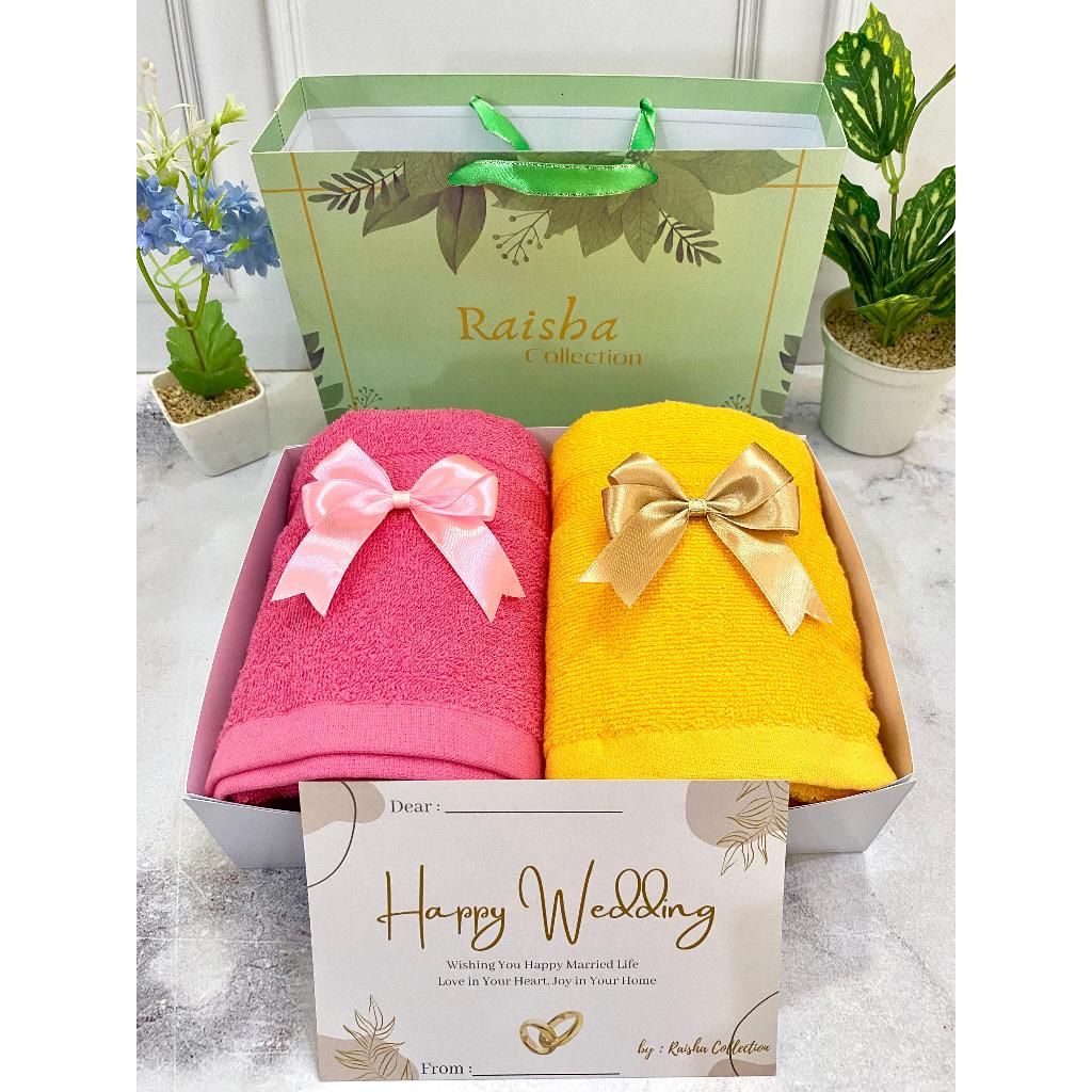 RC Hampers Handuk Couple JUMBO 70X140 Free SlidingBag Kado Nikah Seserahan Kado Anniversary Gift