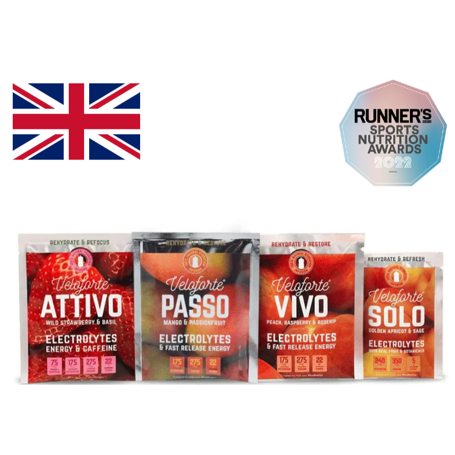 

Veloforte Electrolytes Powder Semua Rasa / Hydration & Hypotonic Energy Sports Drinks Mix Elektrolit - 1pc