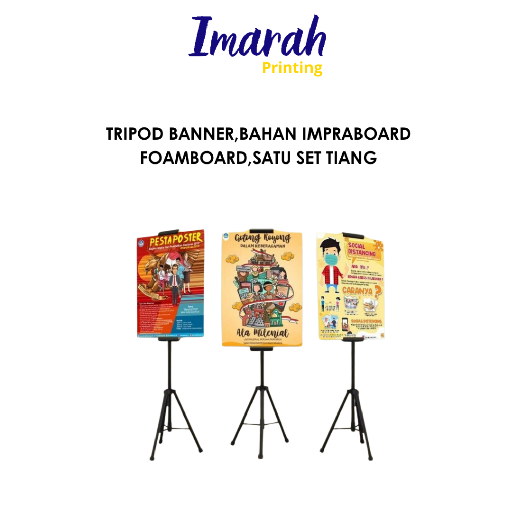 

IMARAH - Tripod Banner (Fullset) + Stiker Vinyl + Impraboard