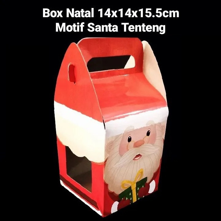 

( 5 pcs ) Dus Kue Kering Hampers Natal 14x14x15cm Box Santa Jinjing Muat 2 Toples Bulat 500gr